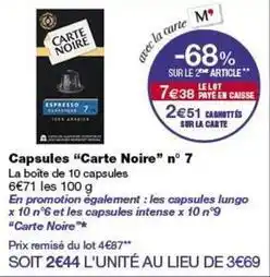 Monop' Carte noire - capsules offre