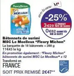 Monop' Fleury michon - bâtonnets de surimi msc le moelleux offre