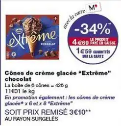 Monop' Extrême - cônes de crème glacée extrême chocolat offre