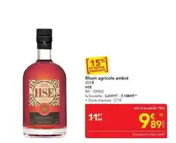 METRO Hse - rhum agricole ambré offre