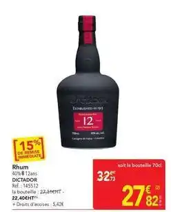 METRO Dictador - rhum offre