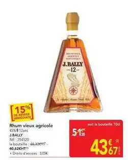 METRO Rhum vieux agricole offre