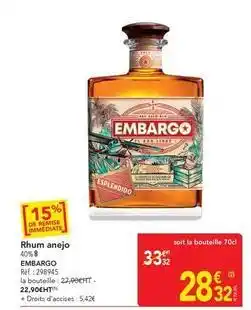 METRO Rhum anejo offre