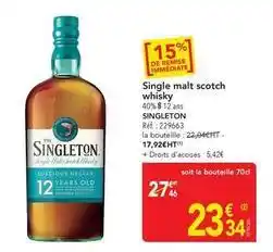 METRO Singleton - single malt scotch whisky offre