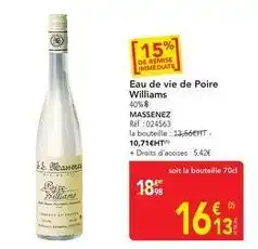 METRO Williams - eau de vie de poire offre