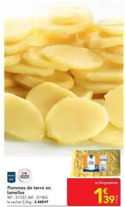 METRO Pommes de terre en lameslles offre