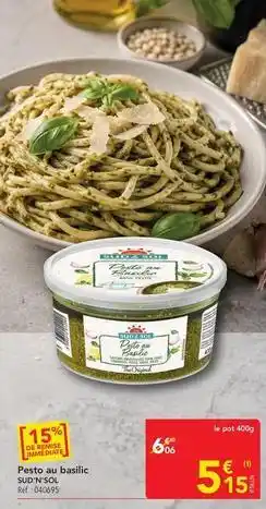METRO Sud & sol - pesto au basilic offre