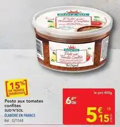 METRO Sud'n'sol - pesto aux tomates confites offre