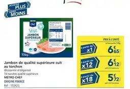 METRO Metro - jambon de qualité supérieure cuit au torchon offre
