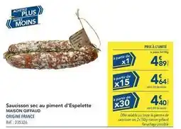 METRO Saucisson sec au piment d'espelette offre