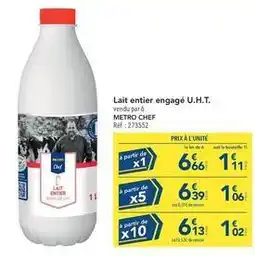 METRO Chef - lait entier engagés u.h.t offre