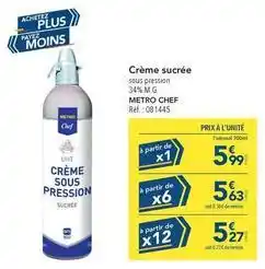 METRO Metro - crème sucrée offre