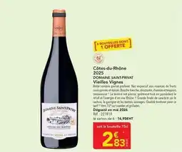 METRO Vrai - côtes-du-rhône 2025 domaine saint-privat vieilles vignes offre