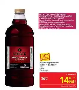 METRO Metro - porto rouge modifié au sel et au poivre offre