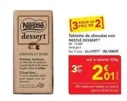 METRO Nestlé - tablette de chocolat noir dessert offre