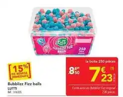 METRO Lutti - bubblizz fizz balls offre