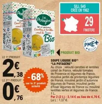 E.Leclerc Soupe liquide bio offre