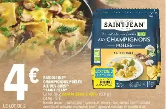 E.Leclerc Ravioli bio champignon poêlés ail des ours offre