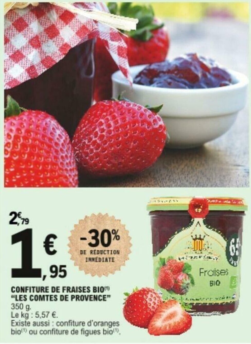 Promo Confiture de fraises bio chez E.Leclerc