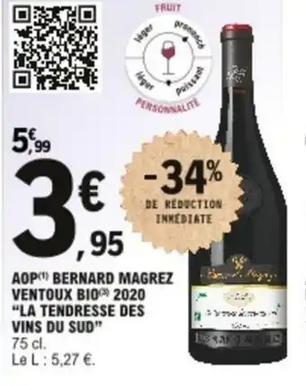 E.Leclerc AOP bernard magrez ventoux bio 2020 offre