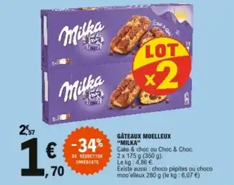 E.Leclerc Gâteaux moelleux "milka" offre