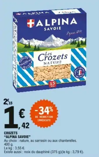 E.Leclerc Crozets "alpina savoie" offre