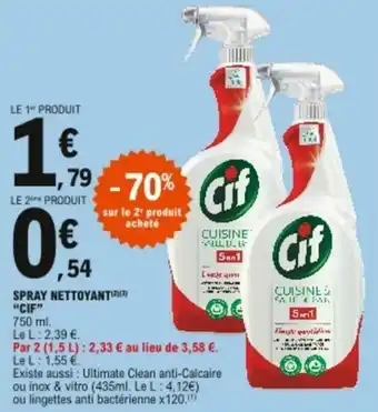 E.Leclerc Spray nettoyant "cif" offre