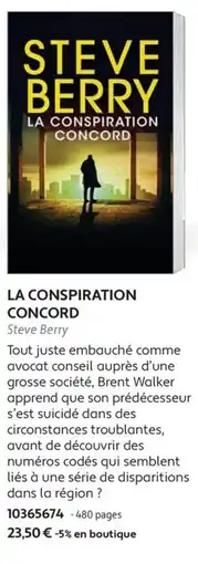 France Loisirs Steve Berry La Conspiration Concord offre
