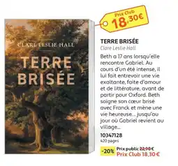 France Loisirs Clare Leslie Hall TERRE BRISÉE offre