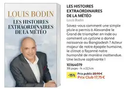 France Loisirs LOUIS BODIN LES HISTOIRES EXTRAORDINAIRES DE LA MÉTÉO offre