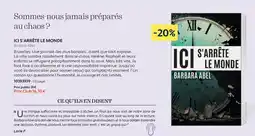 France Loisirs BARBARA ABEL ICI S'ARRÊTE LE MONDE offre