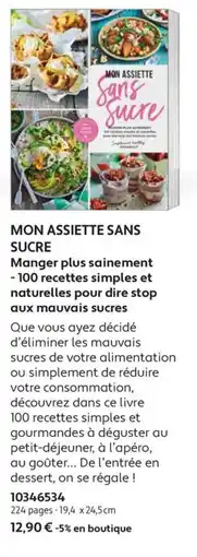 France Loisirs MON ASSIETTE SANS SUCRE offre