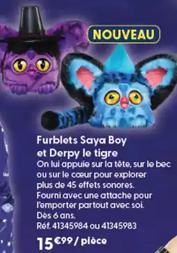 La Grande Récré Furblets Saya Boy et Derpy le tigre offre