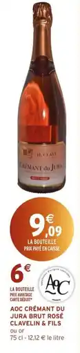 Intermarché Clavelin & Fils Crémant du Jura Brut Rosé offre