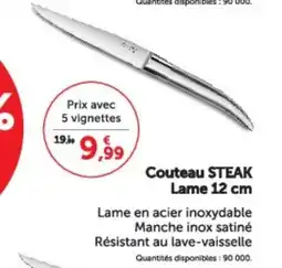 Super U Couteau steak lame offre