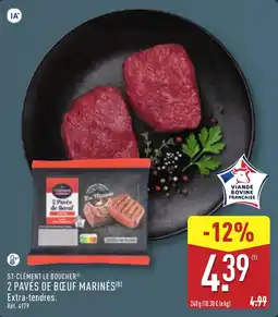 ALDI ST-CLÉMENT LE BOUCHER 2 PAVÉS DE BŒUF MARINÉS offre
