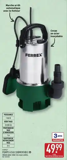 ALDI FERREX POMPE À EAU SUBMERSIBLE offre