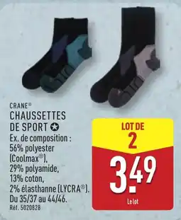 ALDI CRANE CHAUSSETTES DE SPORT offre