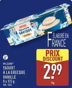 ALDI MILSANI YAOURT À LA GRECQUE VANILLE offre