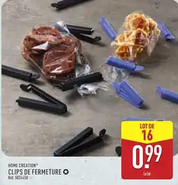 ALDI HOME CREATION CLIPS DE FERMETURE offre