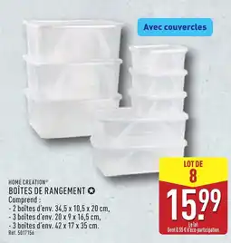 ALDI HOME CREATION BOÎTES DE RANGEMENT offre