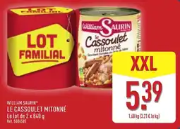 ALDI WILLIAM SAURIN LE CASSOULET MITONNÉ offre