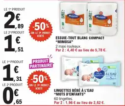 E.Leclerc Mimosa Essuie-tout blanc compact offre