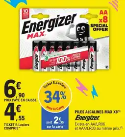 E.Leclerc Energizer Piles Alcalines MAX offre