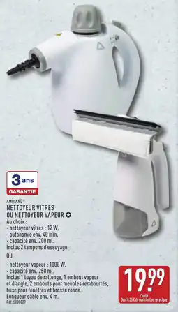 ALDI AMBIAND NETTOYEUR VITRES OU NETTOYEUR VAPEUR offre