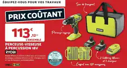 Bricomarché RYOBI PERCEUSE-VISSEUSE À PERCUSSION 18V offre