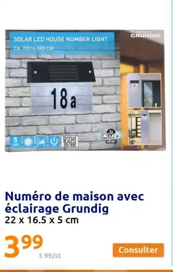 Action Numéro de Maison Avec éclairage Grundig offre
