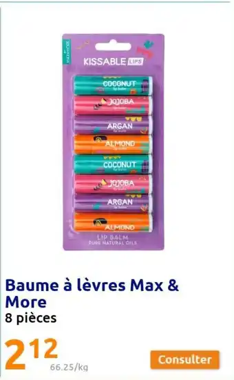 Action Baume à Lèvres Max & More offre