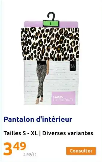 Action Pantalon d'Intérieur offre