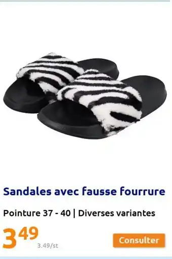 Action Sandales Avec Fausse fourrure offre